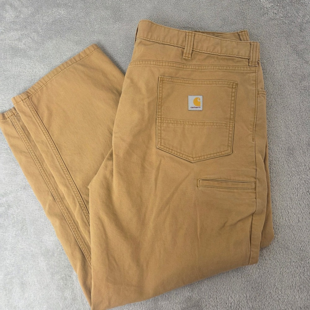Carhartt Relaxed Fit Duck Canvas Work Pants Brown 44x30 Mens Trousers